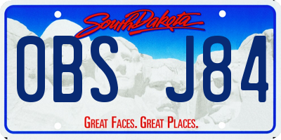SD license plate 0BSJ84