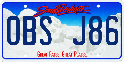 SD license plate 0BSJ86