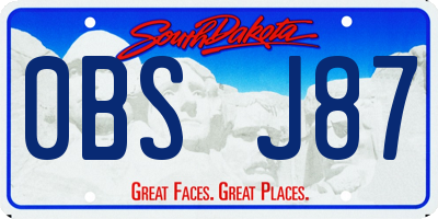 SD license plate 0BSJ87