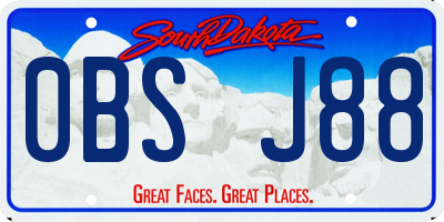 SD license plate 0BSJ88