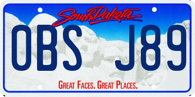 SD license plate 0BSJ89