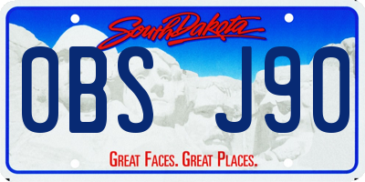 SD license plate 0BSJ90