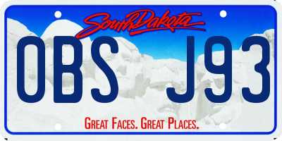 SD license plate 0BSJ93