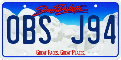 SD license plate 0BSJ94