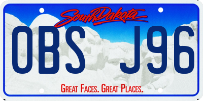 SD license plate 0BSJ96