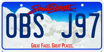 SD license plate 0BSJ97