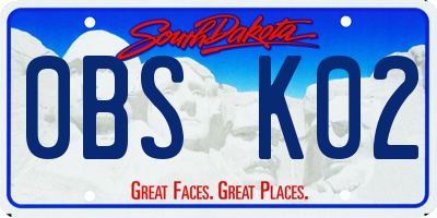 SD license plate 0BSK02