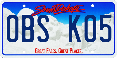 SD license plate 0BSK05
