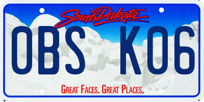 SD license plate 0BSK06