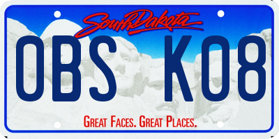 SD license plate 0BSK08