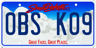 SD license plate 0BSK09