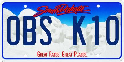 SD license plate 0BSK10