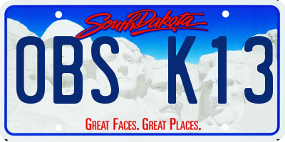 SD license plate 0BSK13