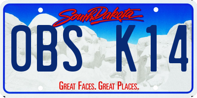 SD license plate 0BSK14