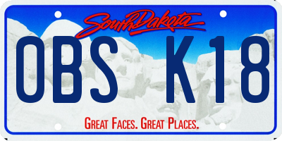 SD license plate 0BSK18