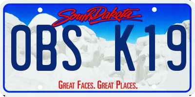 SD license plate 0BSK19