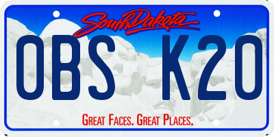 SD license plate 0BSK20