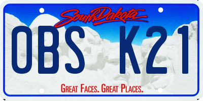 SD license plate 0BSK21