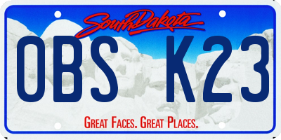 SD license plate 0BSK23