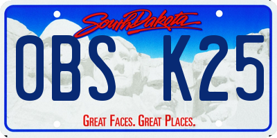 SD license plate 0BSK25
