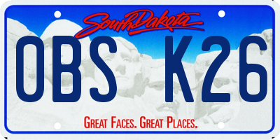 SD license plate 0BSK26