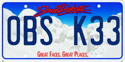 SD license plate 0BSK33