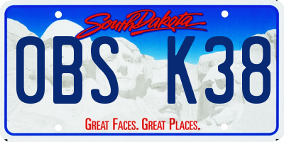 SD license plate 0BSK38