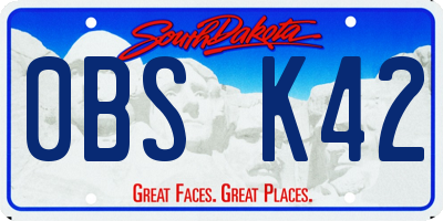 SD license plate 0BSK42