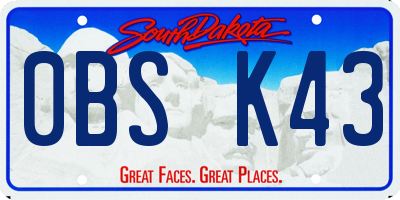 SD license plate 0BSK43