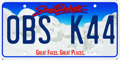 SD license plate 0BSK44