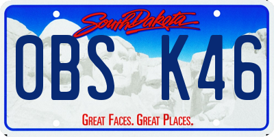 SD license plate 0BSK46