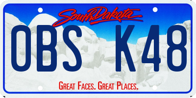 SD license plate 0BSK48
