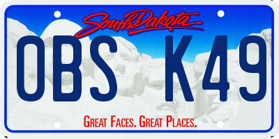 SD license plate 0BSK49