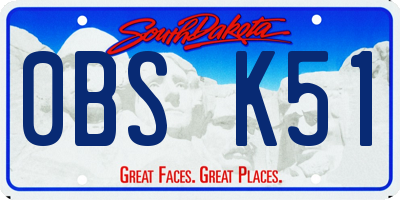 SD license plate 0BSK51