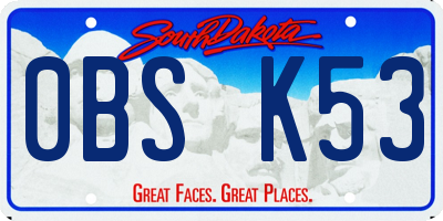 SD license plate 0BSK53