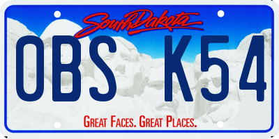 SD license plate 0BSK54