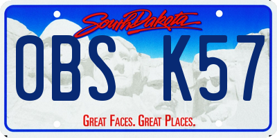 SD license plate 0BSK57