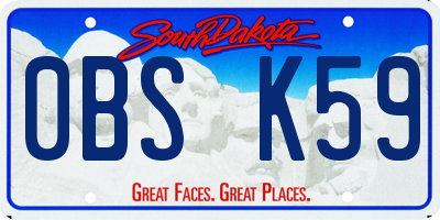 SD license plate 0BSK59