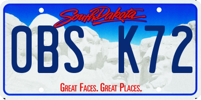 SD license plate 0BSK72