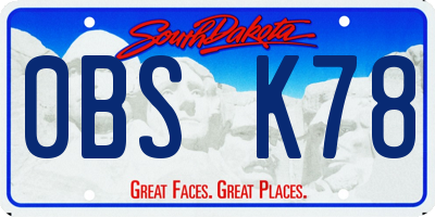 SD license plate 0BSK78
