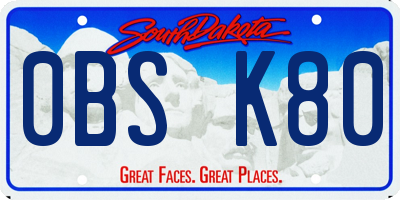 SD license plate 0BSK80