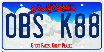 SD license plate 0BSK88