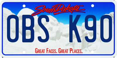 SD license plate 0BSK90