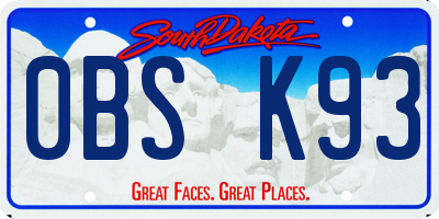 SD license plate 0BSK93