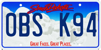 SD license plate 0BSK94