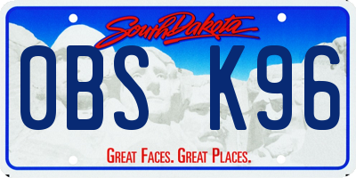 SD license plate 0BSK96