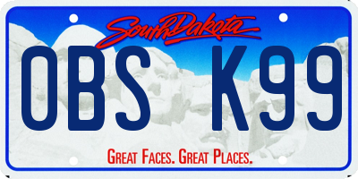 SD license plate 0BSK99