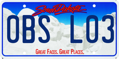 SD license plate 0BSL03
