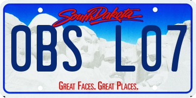 SD license plate 0BSL07