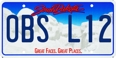 SD license plate 0BSL12